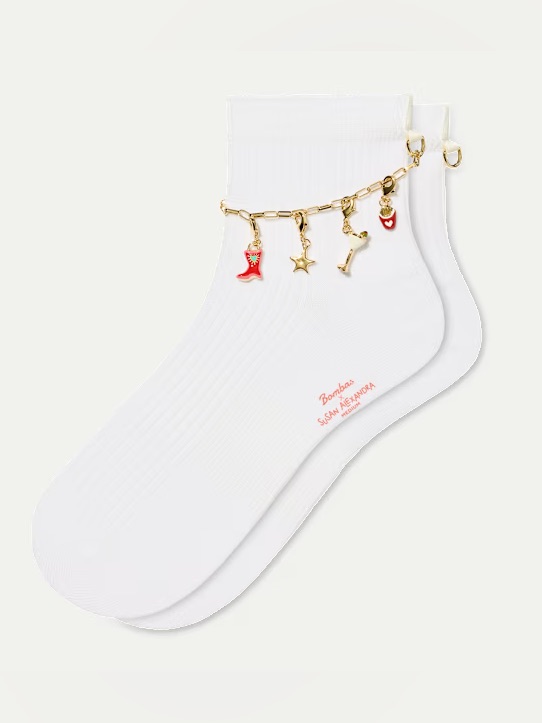 Nwt Bombas X Susan Alexandra Charms And Anklet Quarter Socks (M) — image 2 of 4